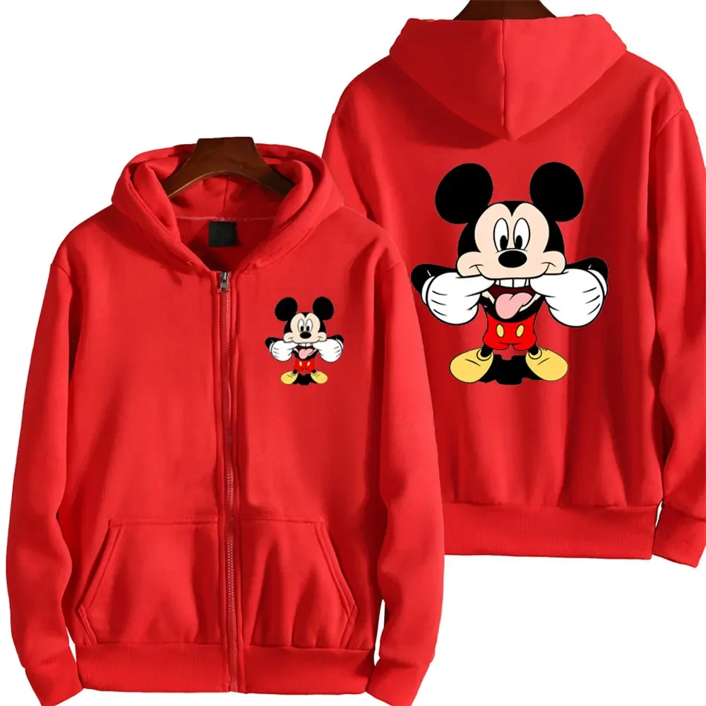 2025 Disney Mickey Mouse Women's Zipper Hoodie - Fall/Winter Fleece Jacket, Korean-Style Cartoon Coat 2025 Disney Mickey Mouse Women's Zipper Hoodie - Fall/Winter Fleece Jacket, Korean-Style Cartoon Coat
