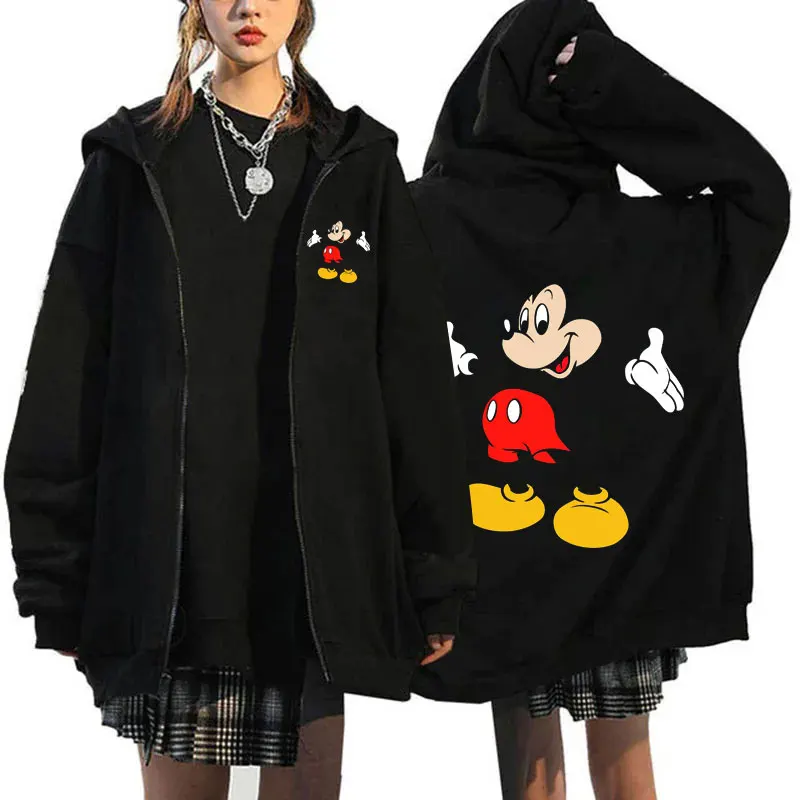 2025 Disney Mickey Mouse Women's Zipper Hoodie - Fall/Winter Fleece Jacket, Korean-Style Cartoon Coat 2025 Disney Mickey Mouse Women's Zipper Hoodie - Fall/Winter Fleece Jacket, Korean-Style Cartoon Coat