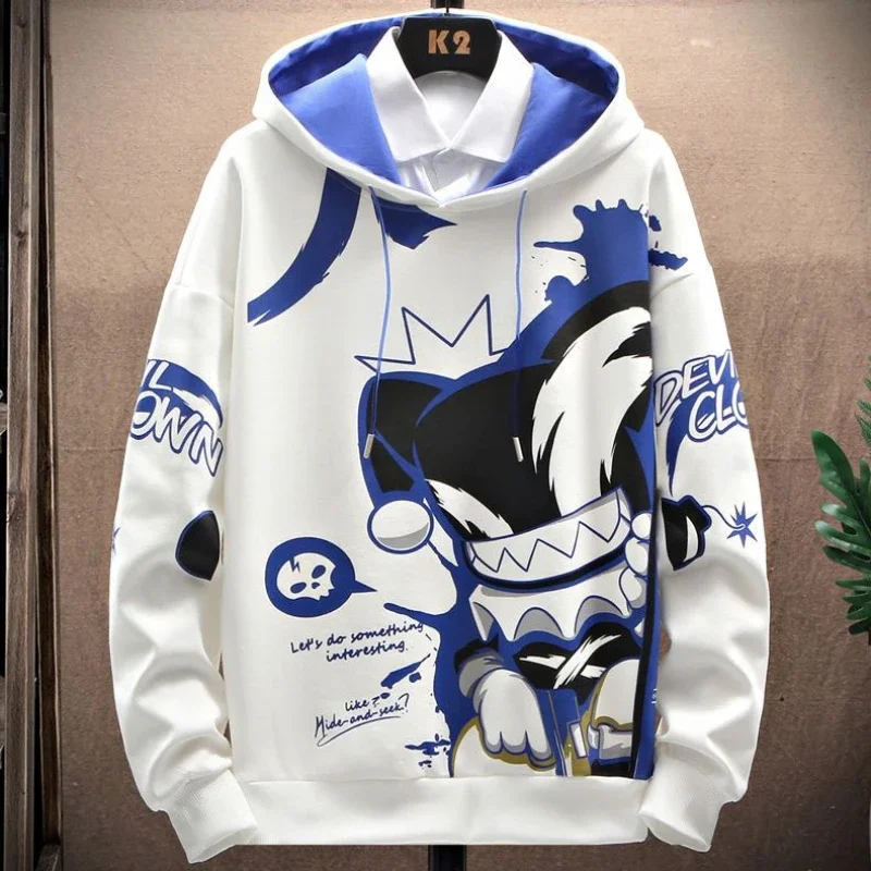 Men's Anime Hoodie - Pastel Color Manga Sweatshirt with Hip Hop Streetwear Style, Aesthetic Emo Design - Image 2