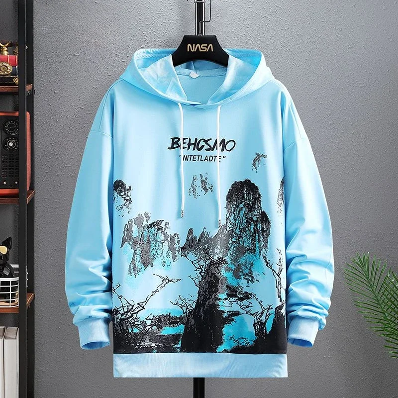 Men's Anime Hoodie - Pastel Color Manga Sweatshirt with Hip Hop Streetwear Style, Aesthetic Emo Design - Image 3