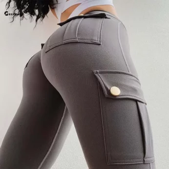 CHRLEISURE Women's High-Waisted Yoga Pants - Seamless Hip Lifting Leggings with Pocket for Gym, Fitness, and Work