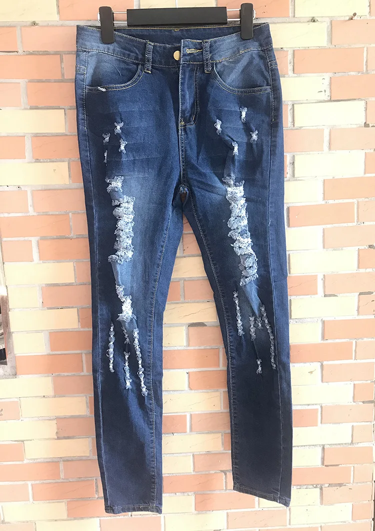 2025 Women's High-Waisted Ripped Skinny Jeans - Stretchy Denim Pencil Pants for Casual Wear Sizes S-3XL 2025 Women's High-Waisted Ripped Skinny Jeans - Stretchy Denim Pencil Pants for Casual Wear Sizes S-3XL