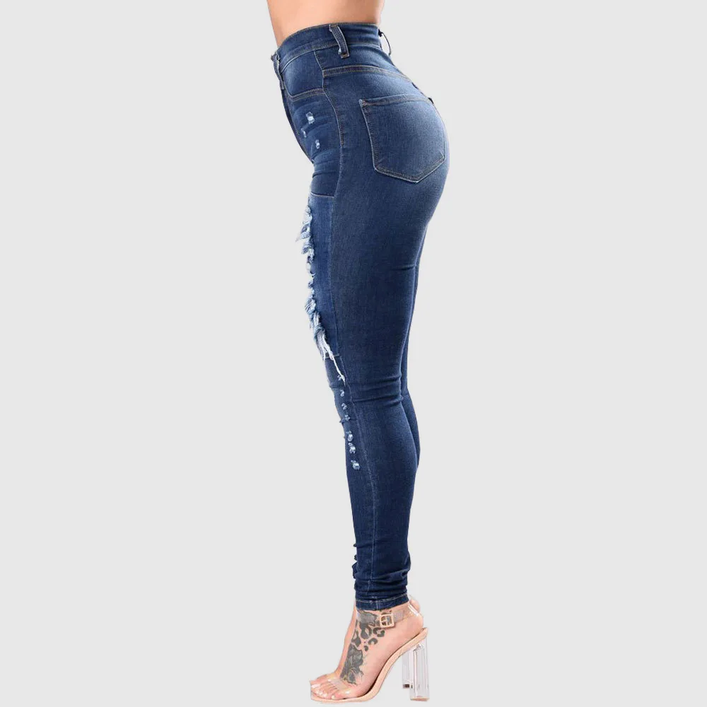 2025 Women's High-Waisted Ripped Skinny Jeans - Stretchy Denim Pencil Pants for Casual Wear Sizes S-3XL 2025 Women's High-Waisted Ripped Skinny Jeans - Stretchy Denim Pencil Pants for Casual Wear Sizes S-3XL