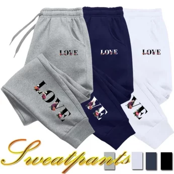 Women's LOVE Letter Print Tracksuit Pants - Luxury Sweatpants for Daily Casual Wear, Versatile Jogging and Sport