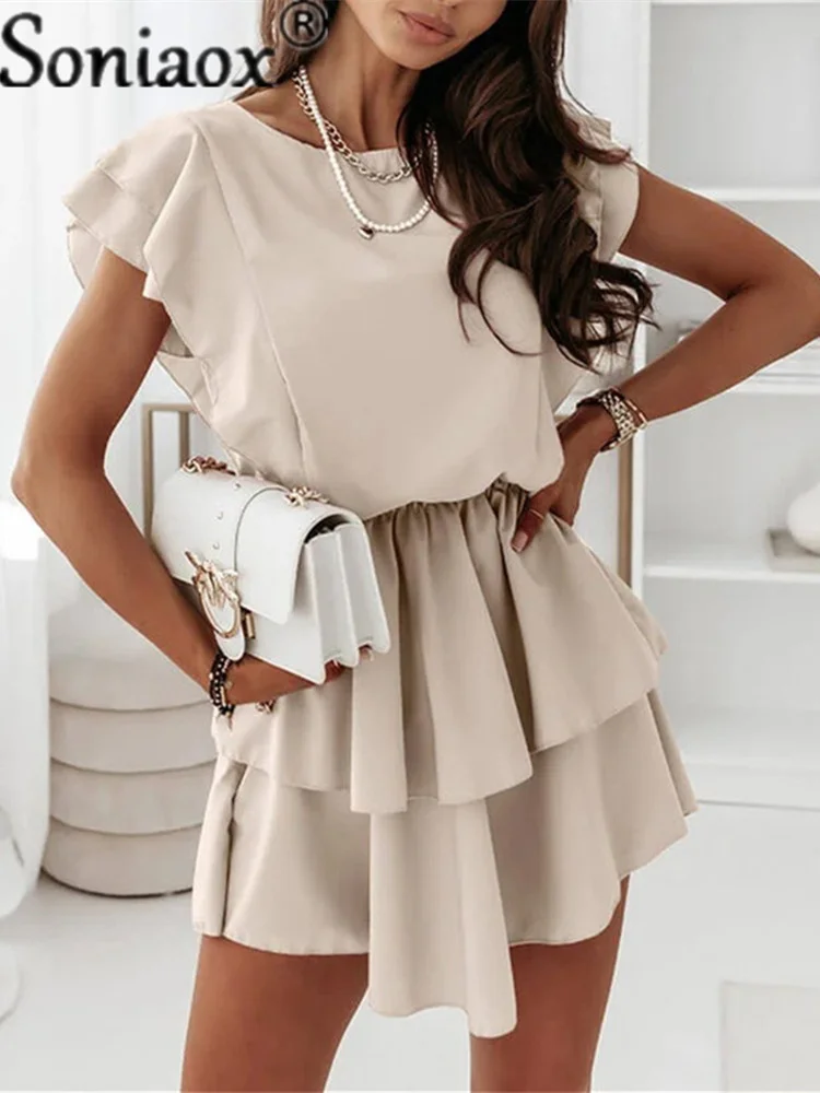 2025 Summer Fashion - Ruffled Double Layer Casual Dress for Women