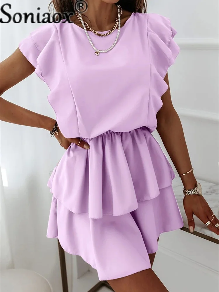 2025 Summer Fashion - Ruffled Double Layer Casual Dress for Women