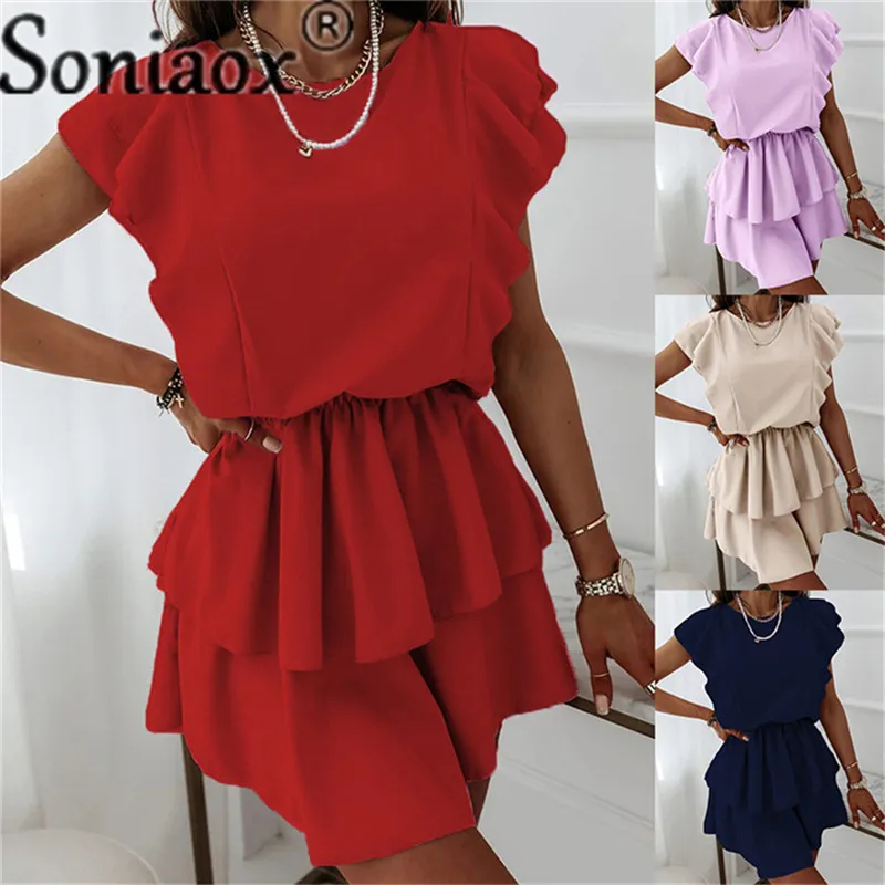 2025 Summer Fashion - Ruffled Double Layer Casual Dress for Women