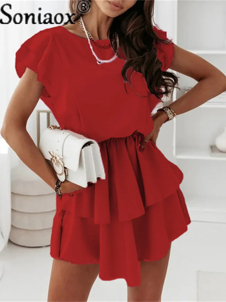 2025 Summer Fashion - Ruffled Double Layer Casual Dress for Women