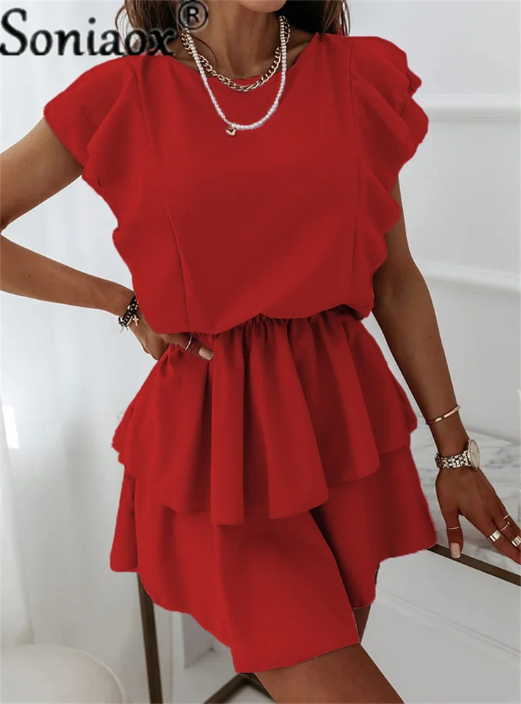 2025 Summer Fashion - Ruffled Double Layer Casual Dress for Women