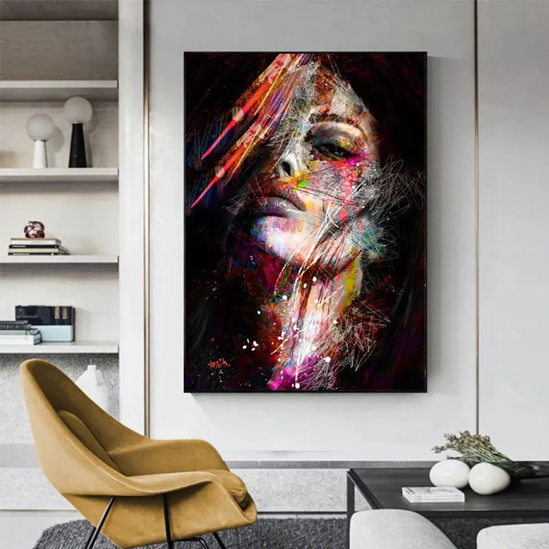 Graffiti Abstract Watercolor Woman Wall Art Poster Print