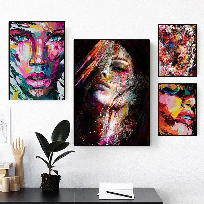 Graffiti Abstract Watercolor Woman Wall Art Poster Print