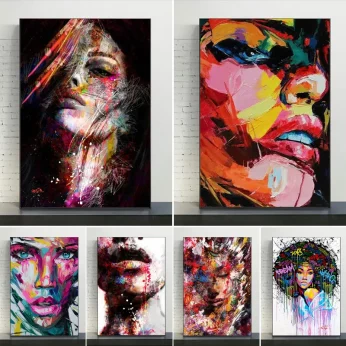 Graffiti Abstract Watercolor Woman Wall Art Poster Print