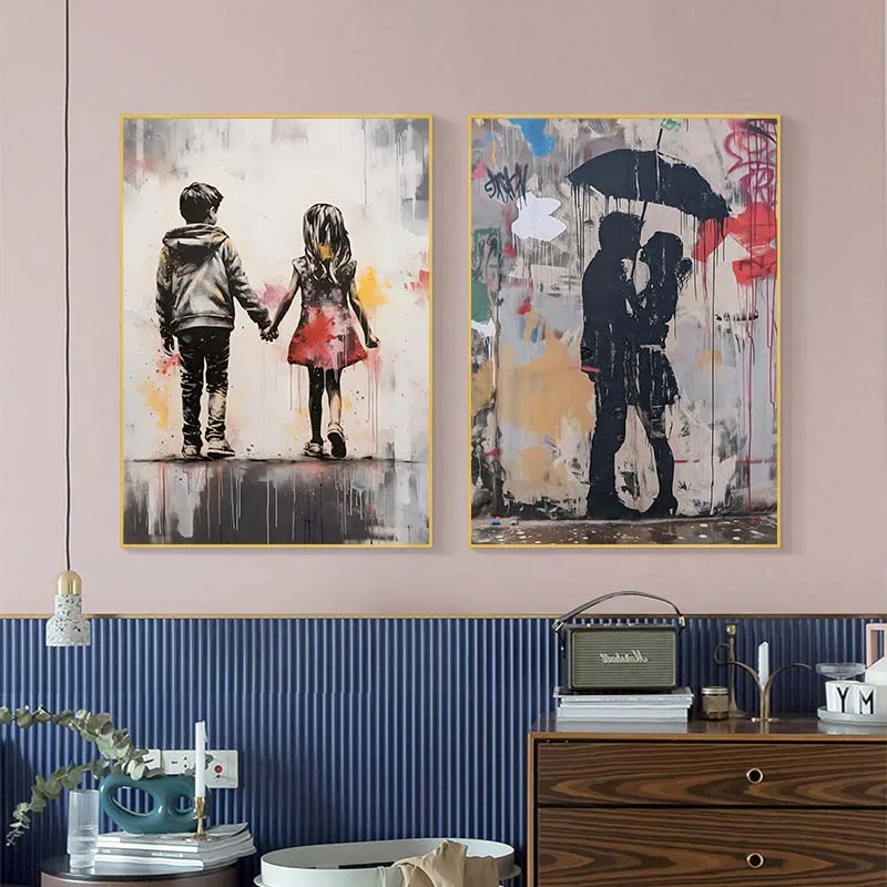 Banksy Inspired Balloon Girl Canvas Poster Living Room Home Decor Wall Art