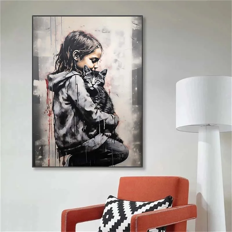 Banksy Inspired Balloon Girl Canvas Poster Living Room Home Decor Wall Art