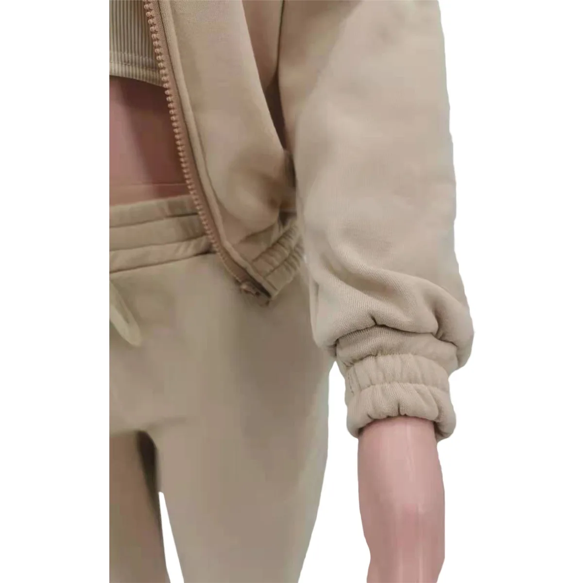 3pcs Women's Clothing Set Fleece-lined Hooded Sweater &Sleeveless Tank Top & Sports Sweatpants