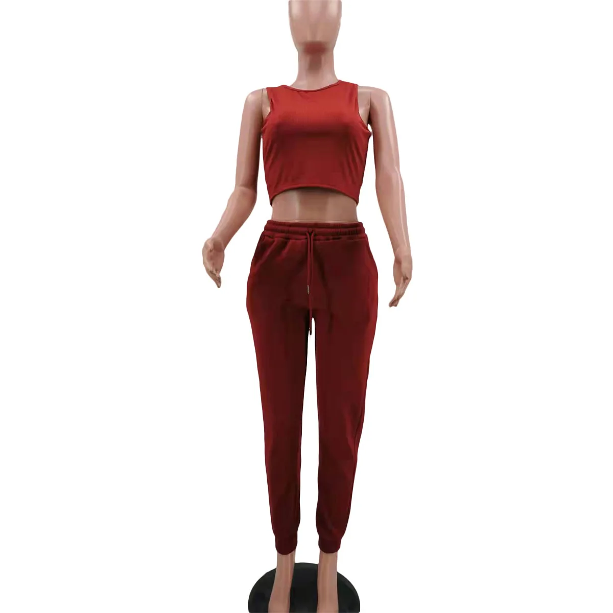 3pcs Women's Clothing Set Fleece-lined Hooded Sweater &Sleeveless Tank Top & Sports Sweatpants