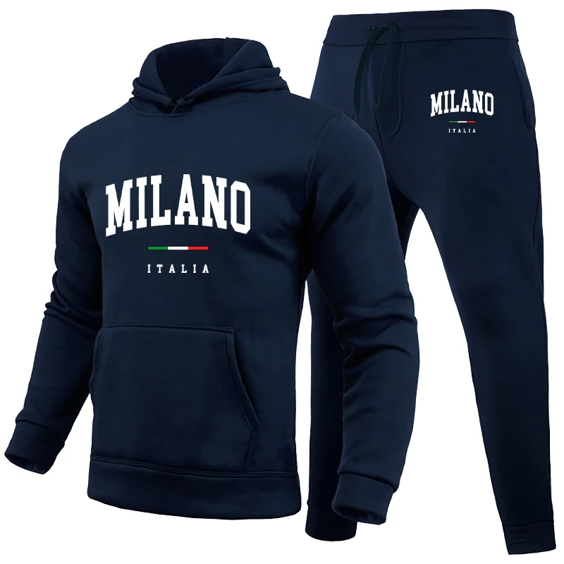 Milano Italia Luxury Streetwear Tracksuit for Men Hoodie & Sweatpants