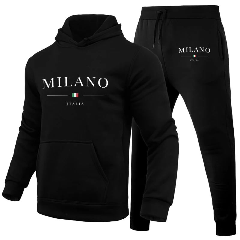 Milano Italia Luxury Streetwear Tracksuit for Men Hoodie & Sweatpants