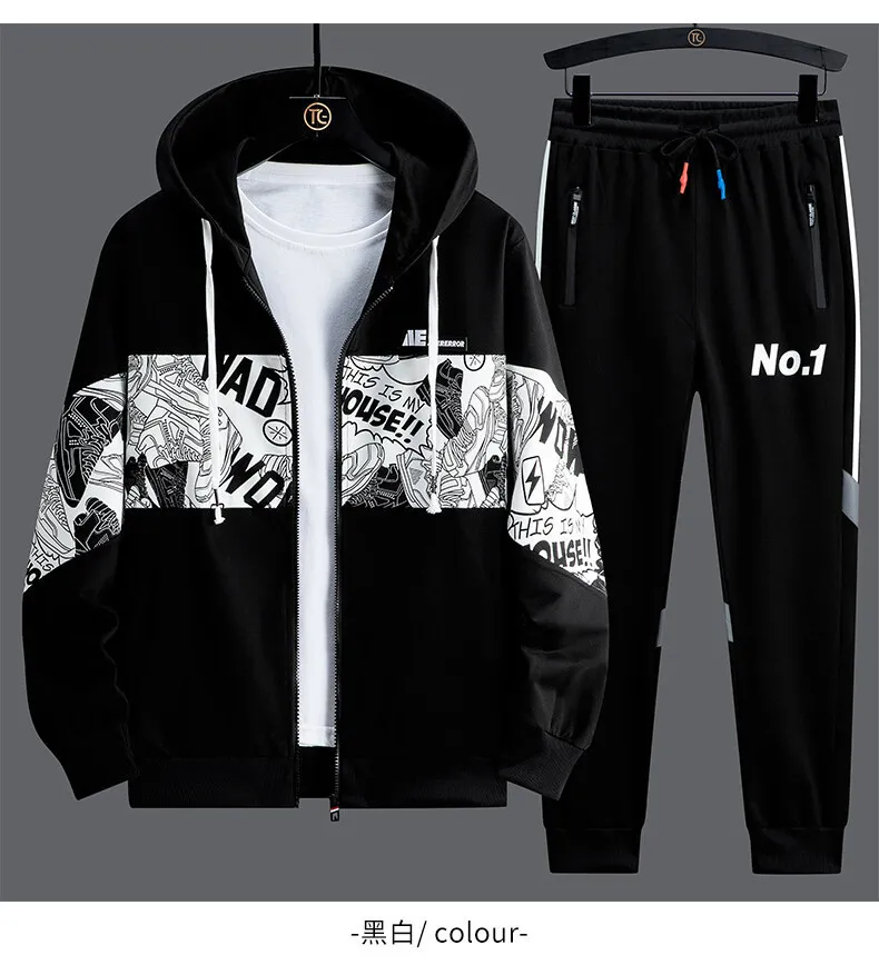 2025 Spring Men Sportswear Tracksuit 2 Piece Running Sets Sports Suit Jacket & Pant Sweatsuit
