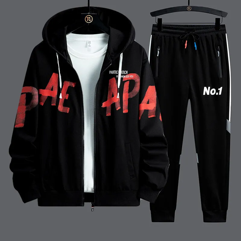 2025 Spring Men Sportswear Tracksuit 2 Piece Running Sets Sports Suit Jacket & Pant Sweatsuit