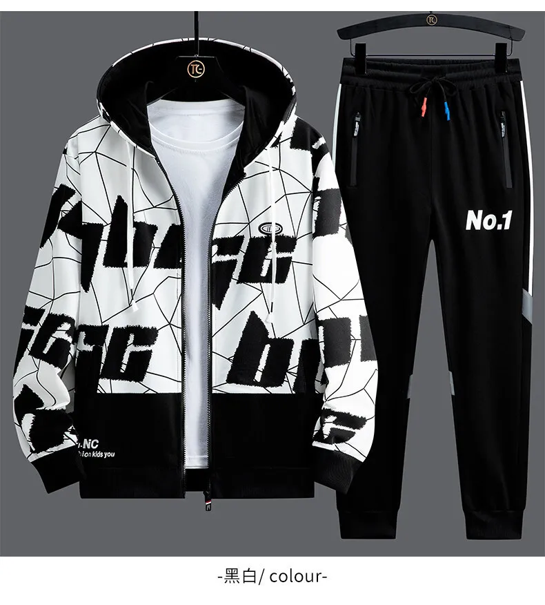 2025 Spring Men Sportswear Tracksuit 2 Piece Running Sets Sports Suit Jacket & Pant Sweatsuit