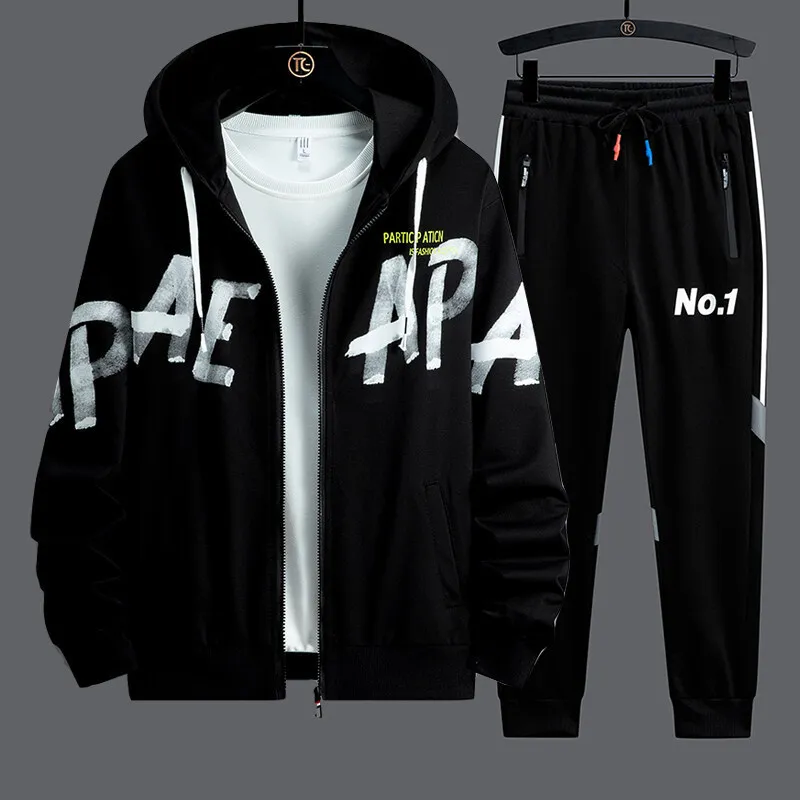 2025 Spring Men Sportswear Tracksuit 2 Piece Running Sets Sports Suit Jacket & Pant Sweatsuit