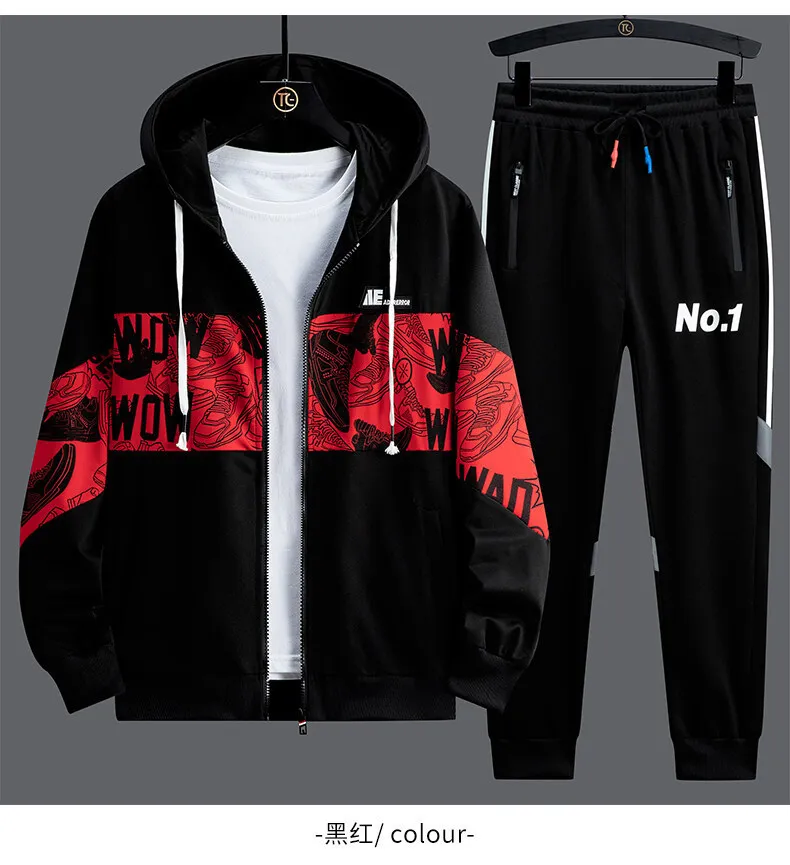 2025 Spring Men Sportswear Tracksuit 2 Piece Running Sets Sports Suit Jacket & Pant Sweatsuit