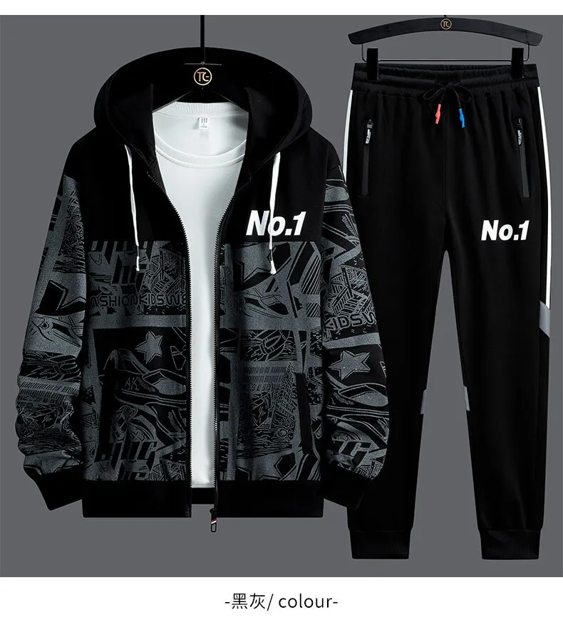 2025 Spring Men Sportswear Tracksuit 2 Piece Running Sets Sports Suit Jacket & Pant Sweatsuit