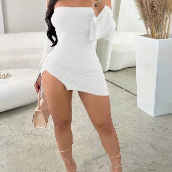Romantic Nights - Elegant Sleeveless Thigh-Slit Mini Dress for Women