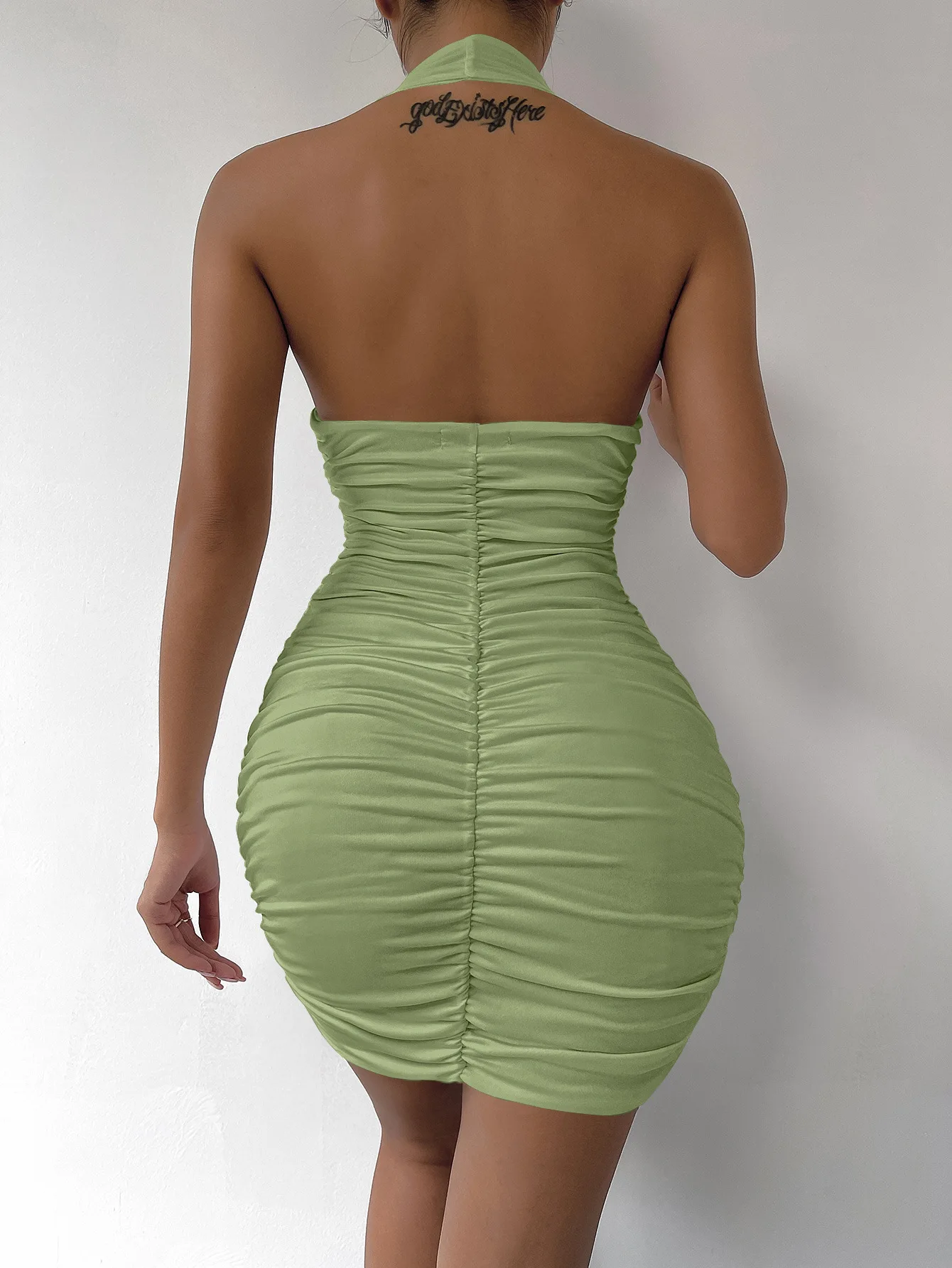 2025 Sizzling Summer Nights - Deep V Backless Halter Clubwear Mini Dress for Women