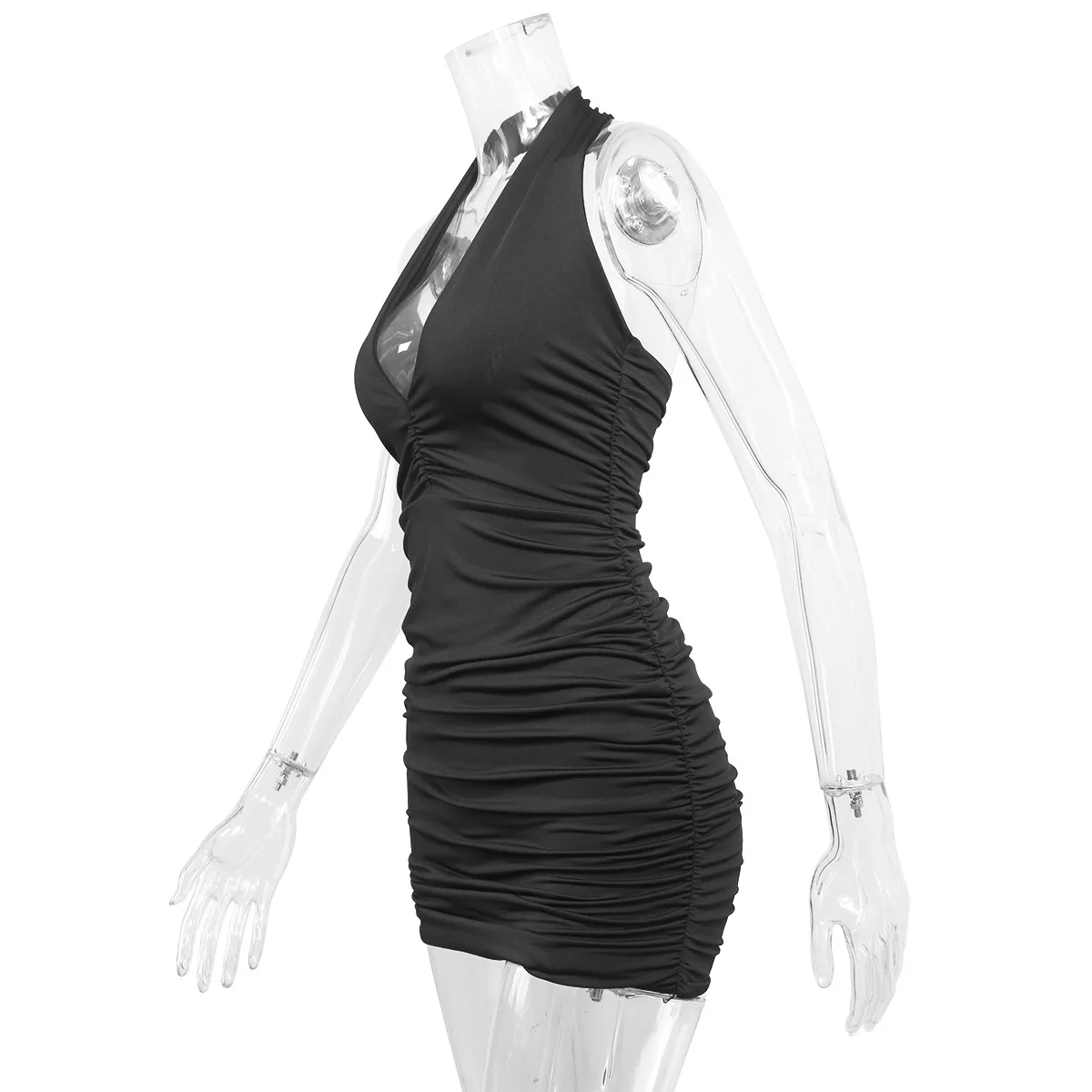 2025 Sizzling Summer Nights - Deep V Backless Halter Clubwear Mini Dress for Women
