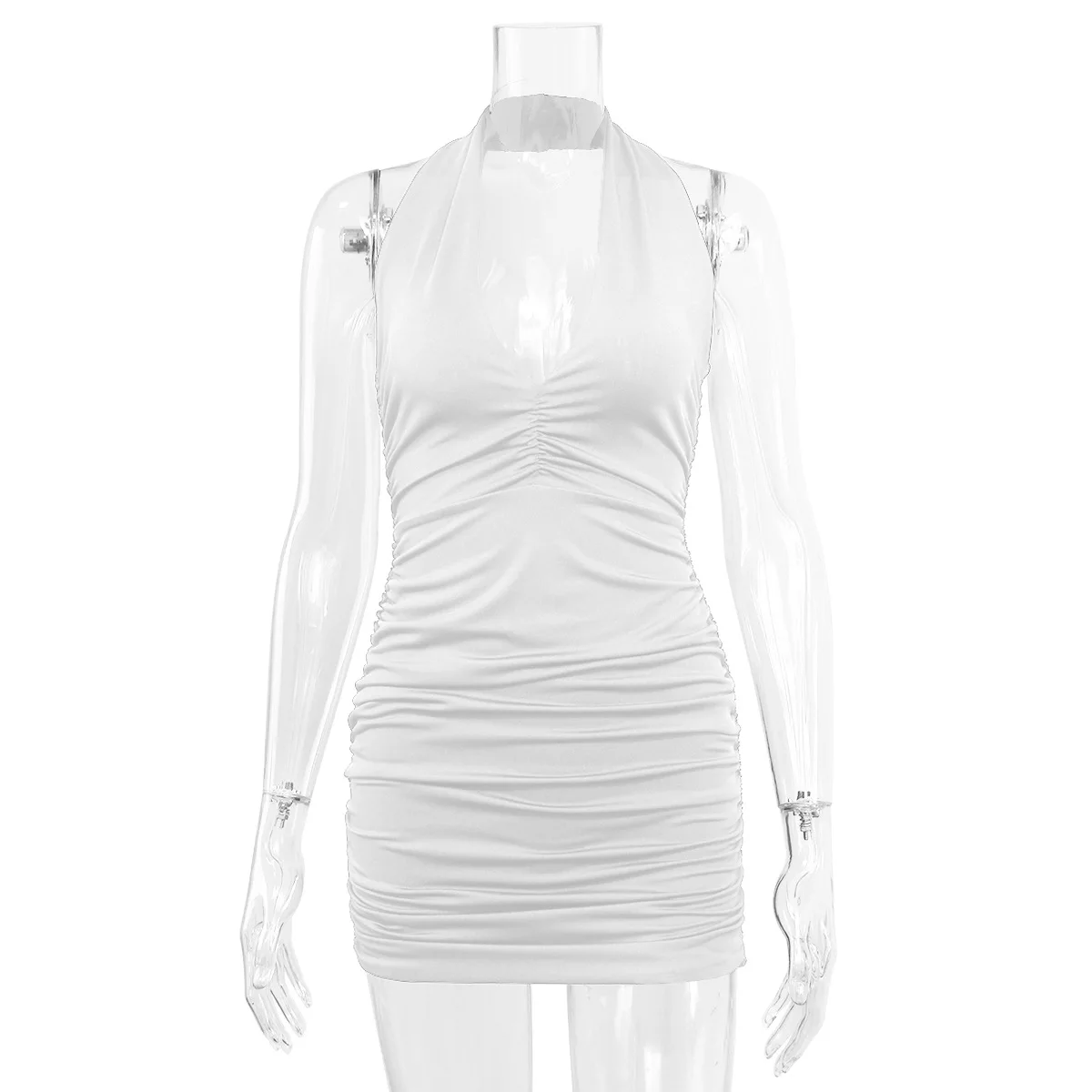 2025 Sizzling Summer Nights - Deep V Backless Halter Clubwear Mini Dress for Women
