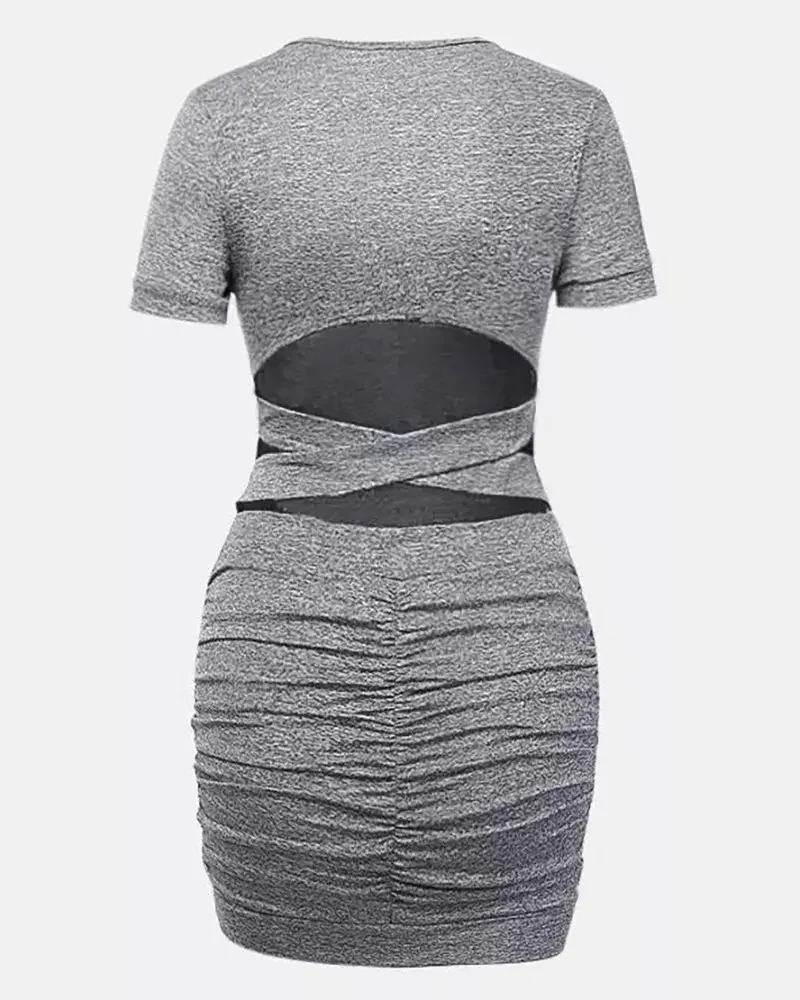 2025 Spring into Style - Scoop Neck Cutout Mini Dress for Women 2025 Spring into Style - Scoop Neck Cutout Mini Dress for Women