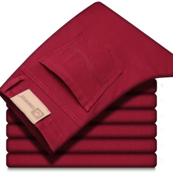 2025 Elevate Your Style - Wine Red Straight Fit Jeans for Men