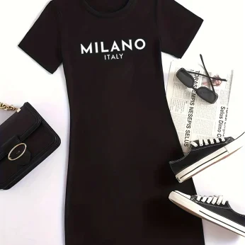 2025 Milano Italy Summer Graphic Tee - Women's Slim Fit Short Sleeve T-shirt