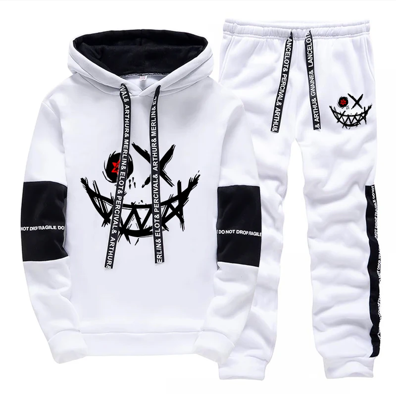2025 Men's Tracksuit Hooded Sweatshirt Sweatpants All Season Casual Sporty Jogger Suits Urban Fashion Hoodie Outfits