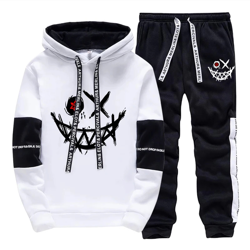 2025 Men's Tracksuit Hooded Sweatshirt Sweatpants All Season Casual Sporty Jogger Suits Urban Fashion Hoodie Outfits