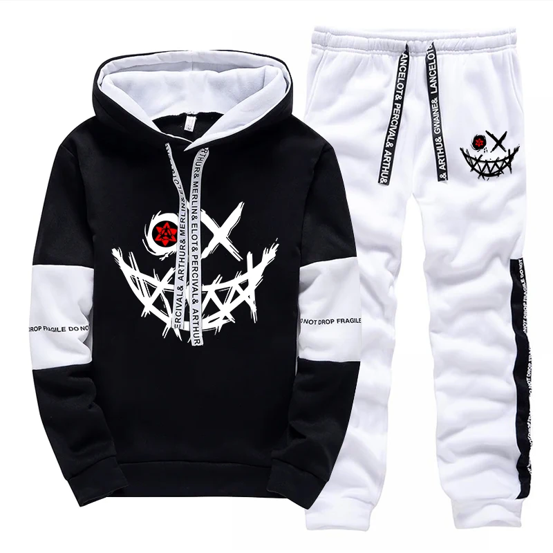 2025 Men's Tracksuit Hooded Sweatshirt Sweatpants All Season Casual Sporty Jogger Suits Urban Fashion Hoodie Outfits