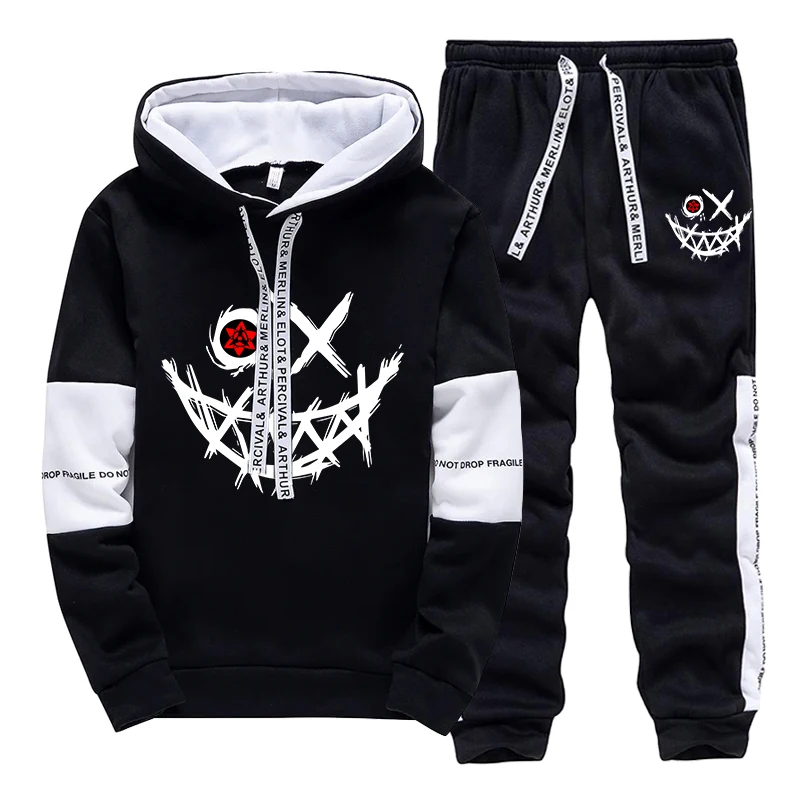 2025 Men's Tracksuit Hooded Sweatshirt Sweatpants All Season Casual Sporty Jogger Suits Urban Fashion Hoodie Outfits