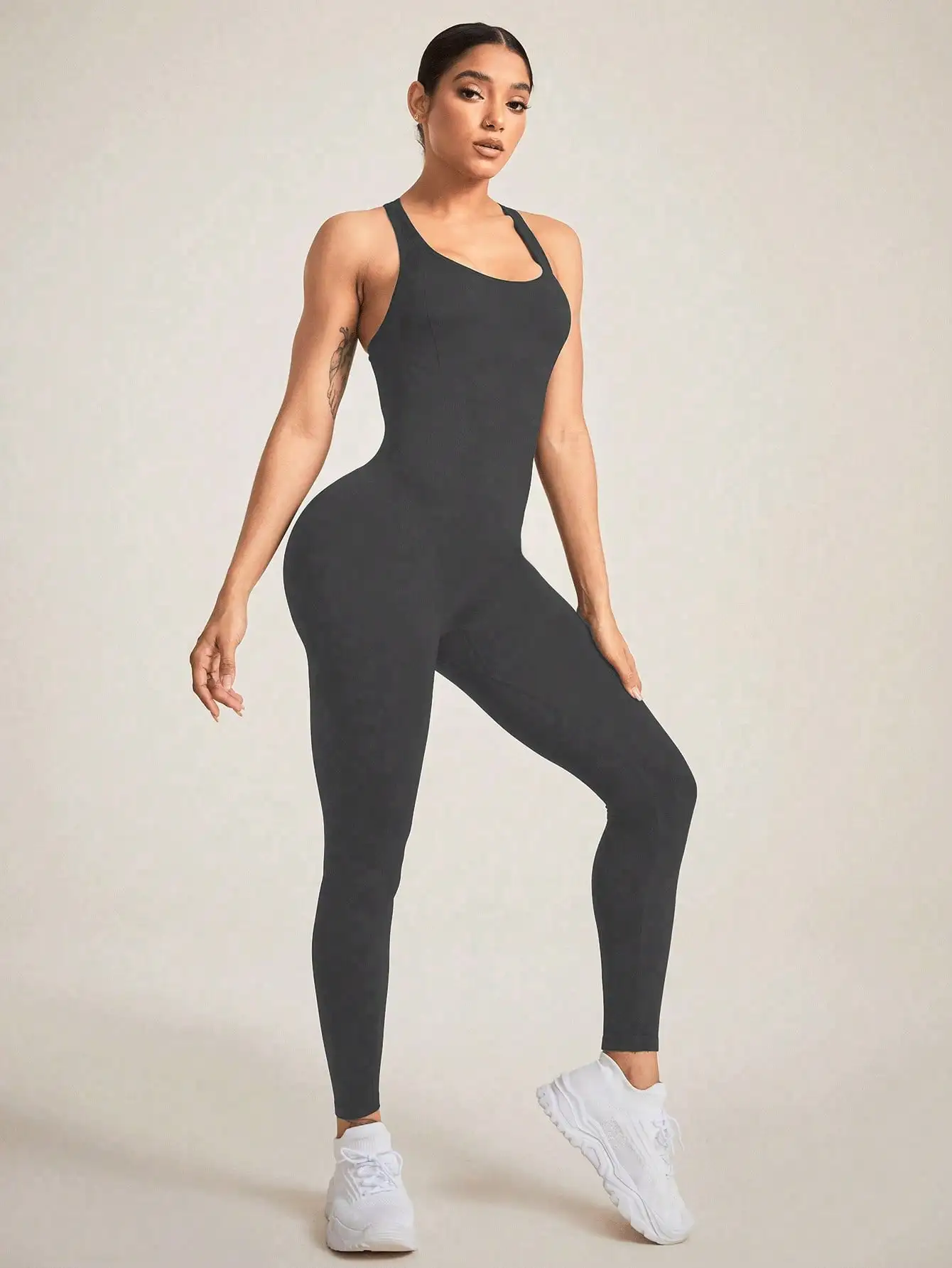 Women's Seamless Shapewear Bodysuit With Tummy Control, CrissCross Straps Backless Body Shaper, Women's Underwear & Shapewear