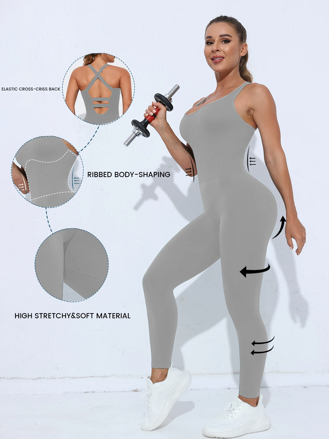 Women's Seamless Shapewear Bodysuit With Tummy Control, CrissCross Straps Backless Body Shaper, Women's Underwear & Shapewear