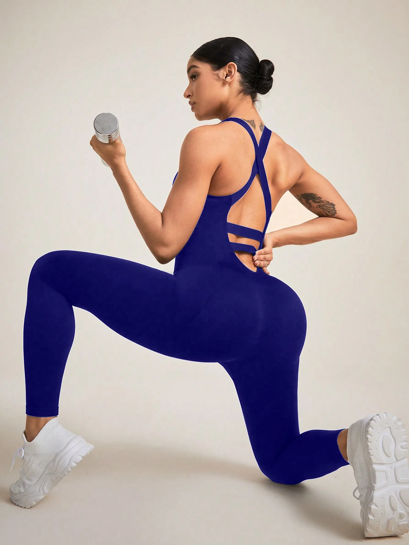 Women's Seamless Shapewear Bodysuit With Tummy Control, CrissCross Straps Backless Body Shaper, Women's Underwear & Shapewear