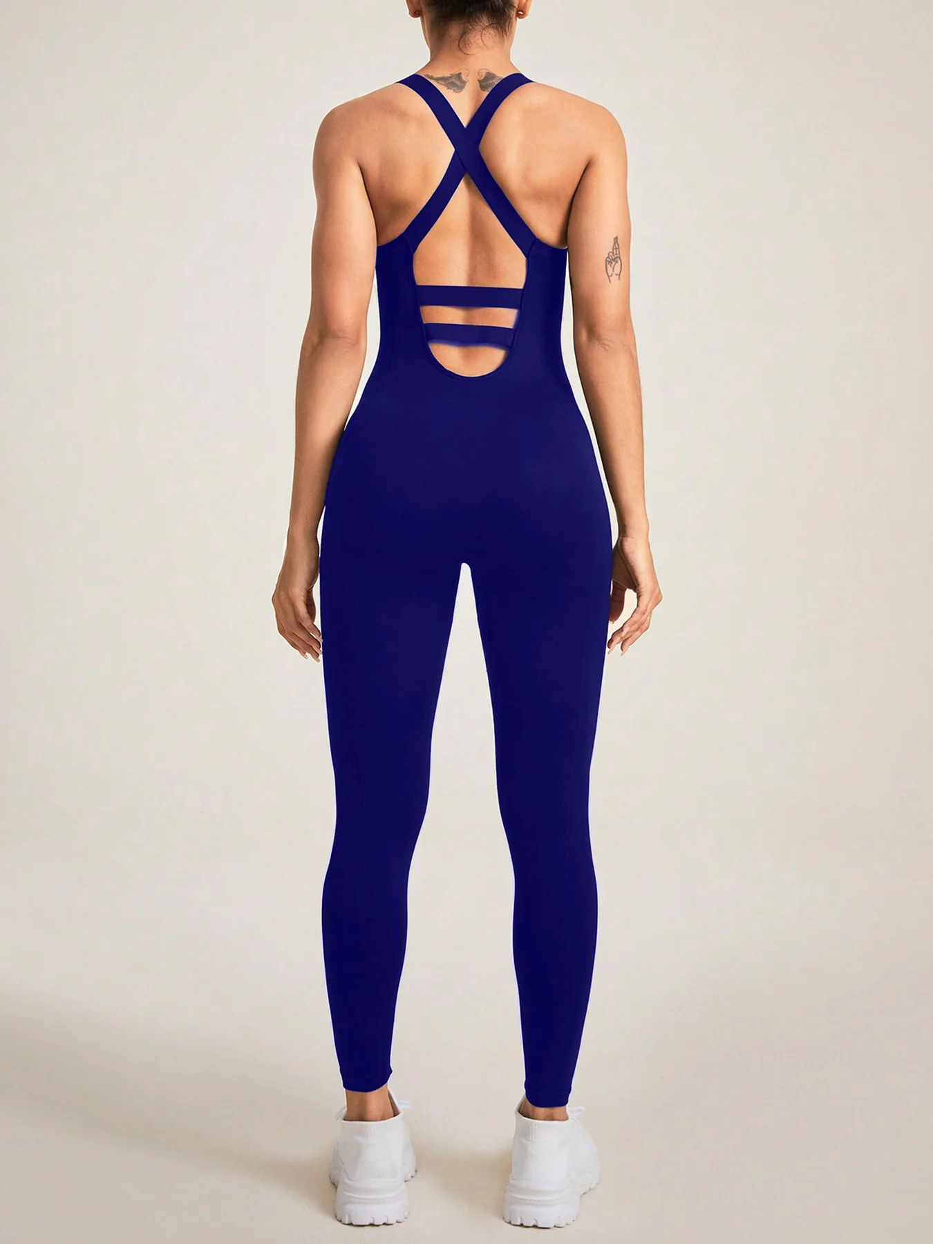 Women's Seamless Shapewear Bodysuit With Tummy Control, CrissCross Straps Backless Body Shaper, Women's Underwear & Shapewear