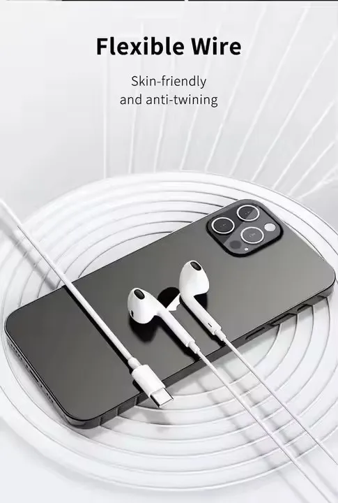 Apple EarPods Headphones with USB-C Plug, Wired Ear Buds with Built-in Remote to Control Music, Phone Calls, and Volume