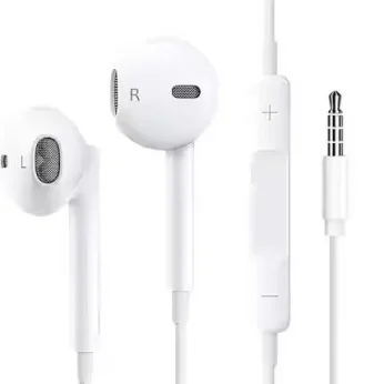Apple EarPods Headphones with 3.5mm Plug, Wired Ear Buds with Built-in Remote to Control Music, Phone Calls, and Volume