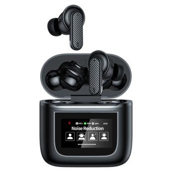 ANC Tour Pro Noise Cancellation Message Notification Bluetooth in-Ear Earbuds - Multi-Functional Wireless in Ear Headphones with LCD Screen Touch Control Display 16 Countries Language TWS Earphones