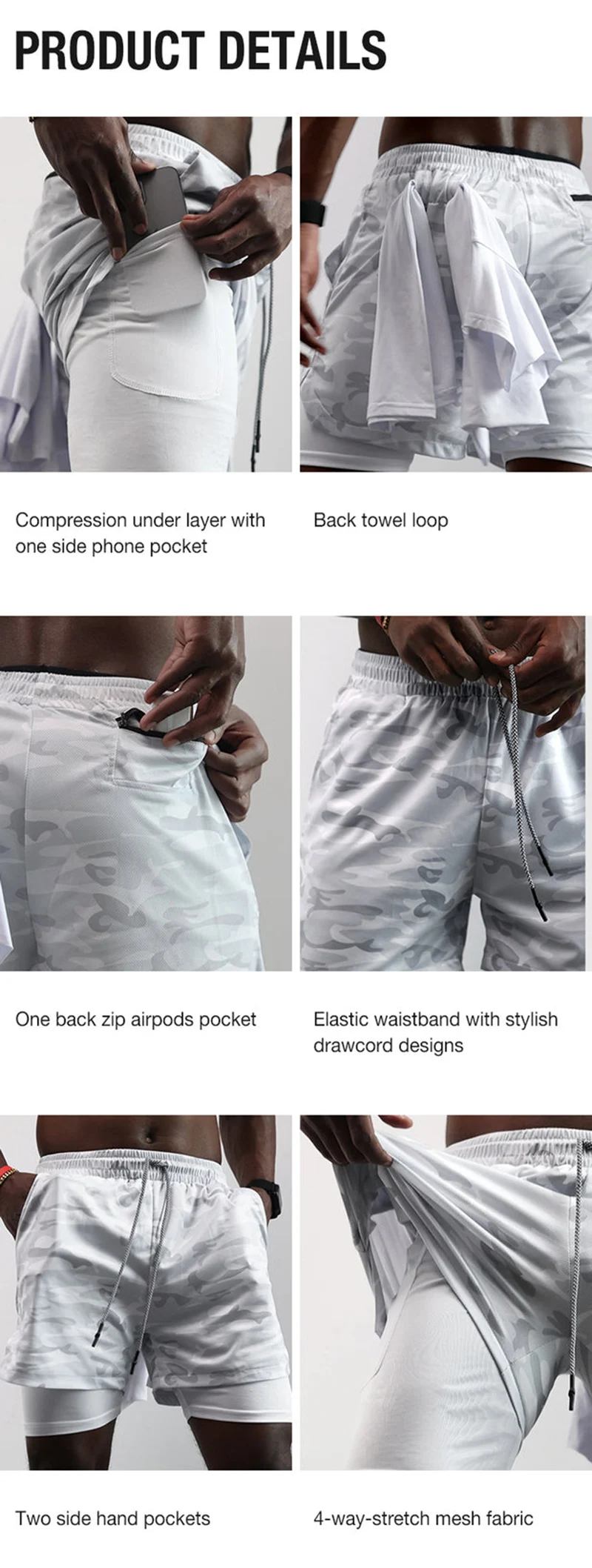 2026 Print 2 in 1 Running Workout Shorts for Men Christian Gym Athletic Performance Shorts