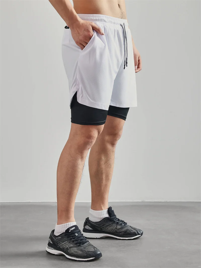 2026 Print 2 in 1 Running Workout Shorts for Men Christian Gym Athletic Performance Shorts