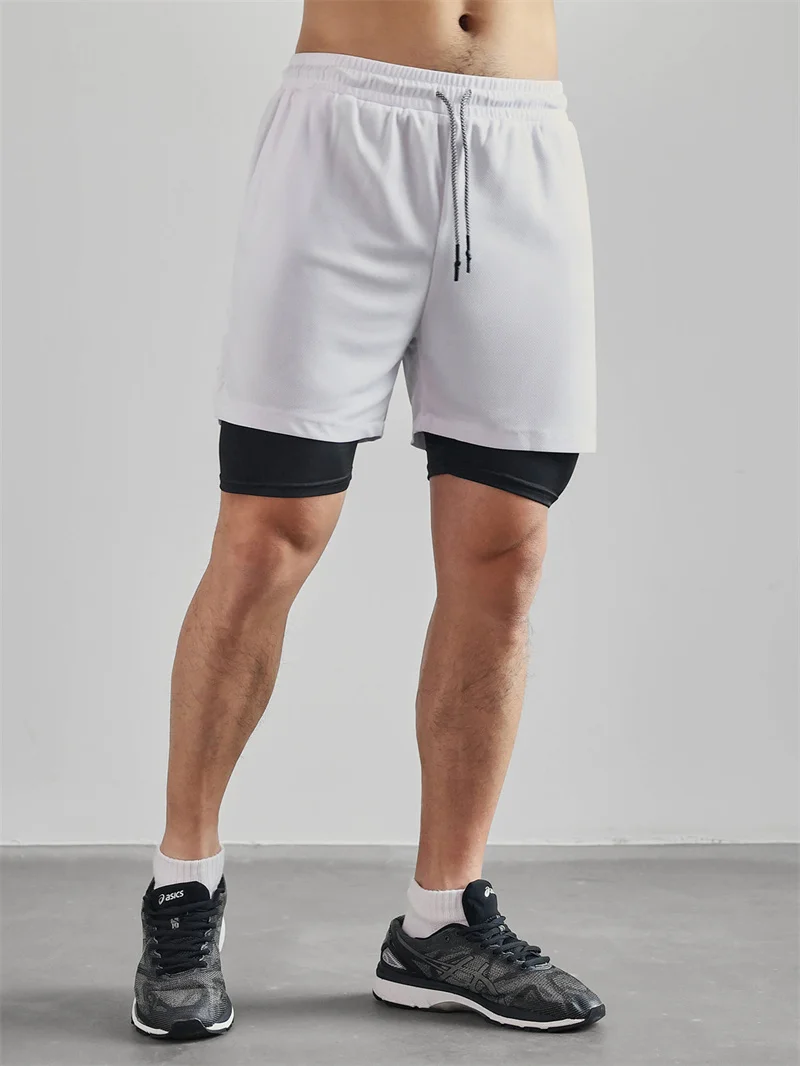 2026 Print 2 in 1 Running Workout Shorts for Men Christian Gym Athletic Performance Shorts