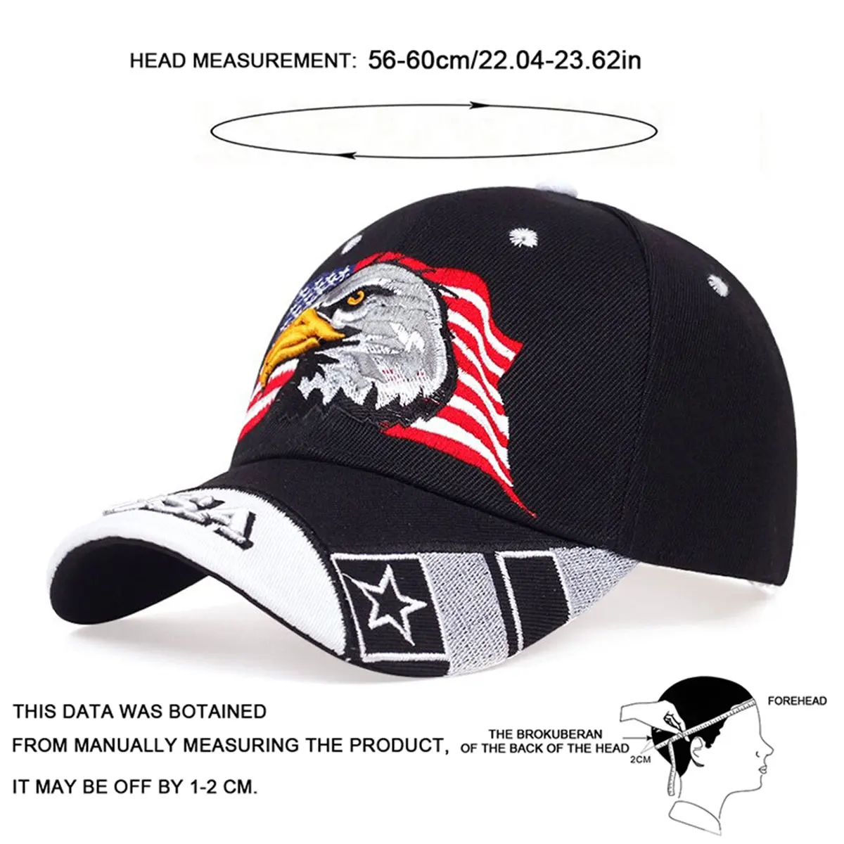 USA Eagle Embroidery Baseball Caps Spring Outdoor Adjustable Casual Hats USA Eagle Embroidery Baseball Caps Spring Outdoor Adjustable Casual Hats